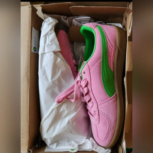 Puma Palermo Women's Athletic Shoe In Pink Delight and Green - Picture 5 of 5